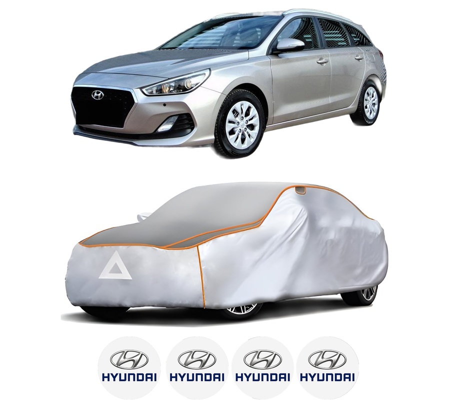 Husa Prelata Antigrindina Auto HYUNDAI i30 Kombi Van (GDE, GD) din 2015-2017, Protectie auto contra intemperiilor la grindina, Waterproof, 4x Stickere auto HYUNDAI