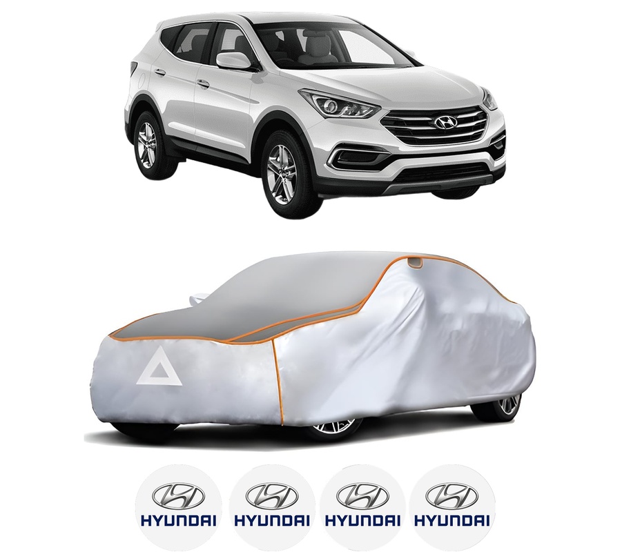 Husa Prelata Antigrindina Auto HYUNDAI SANTA FE IV (TM, TMA) din 2018-2022, Protectie auto contra intemperiilor la grindina, Waterproof, 4x Stickere auto HYUNDAI
