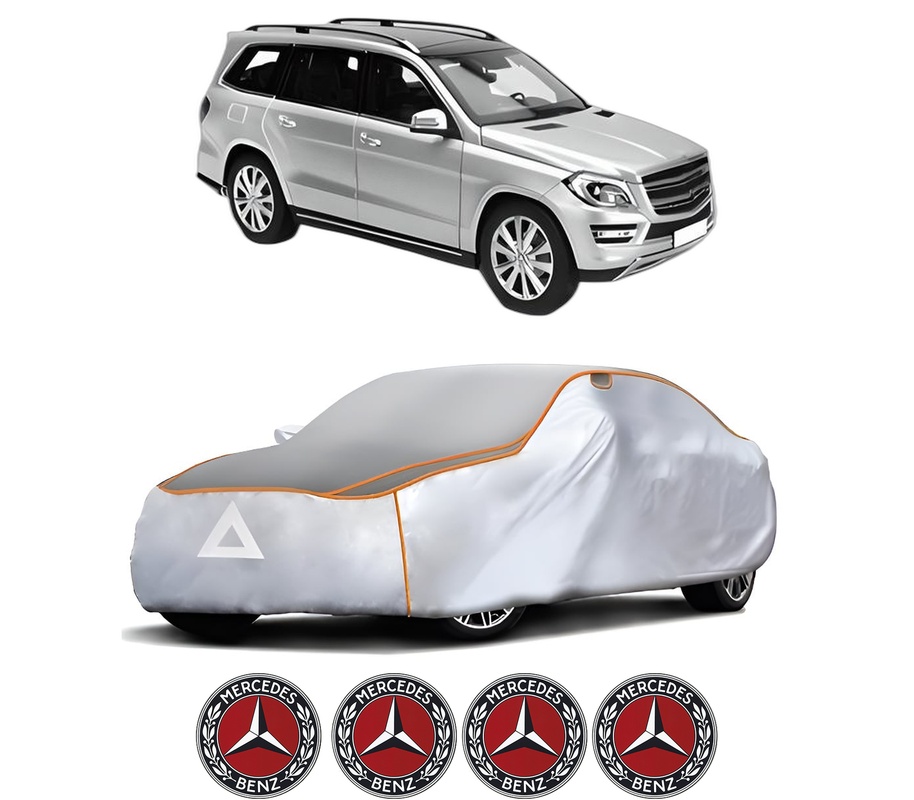Husa Prelata Antigrindina Auto MERCEDES-BENZ GL-CLASS (X166) din 2012-2015, Protectie auto contra intemperiilor la grindina, Waterproof, 4x Stickere auto MERCEDES-BENZ