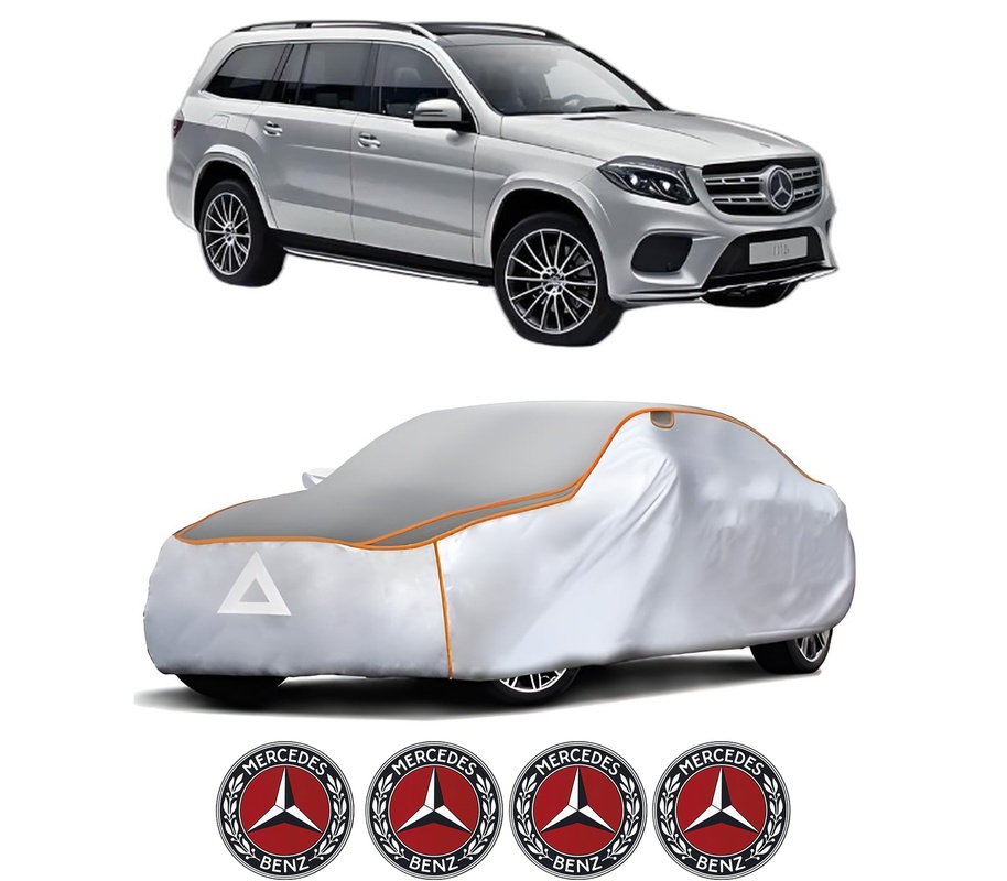 Husa Prelata Antigrindina Auto MERCEDES-BENZ GLS (X166) din 2015-2019, Protectie auto contra intemperiilor la grindina, Waterproof, 4x Stickere auto MERCEDES-BENZ