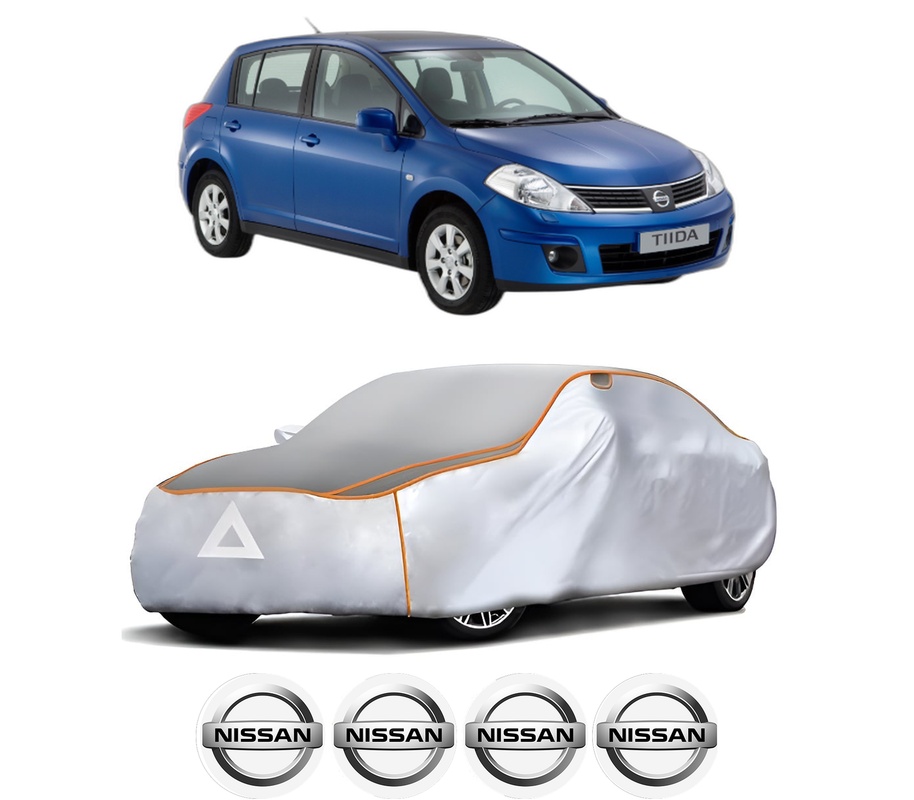 Husa Prelata Antigrindina Auto NISSAN TIIDA Hatchback (C11) din 2004-2013, Protectie auto contra intemperiilor la grindina, Waterproof, 4x Stickere auto NISSAN