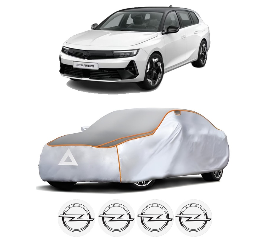 Husa Prelata Antigrindina Auto OPEL ASTRA L Sports Tourer (OV5) din 2021-2023, Protectie auto contra intemperiilor la grindina, Waterproof, 4x Stickere auto OPEL