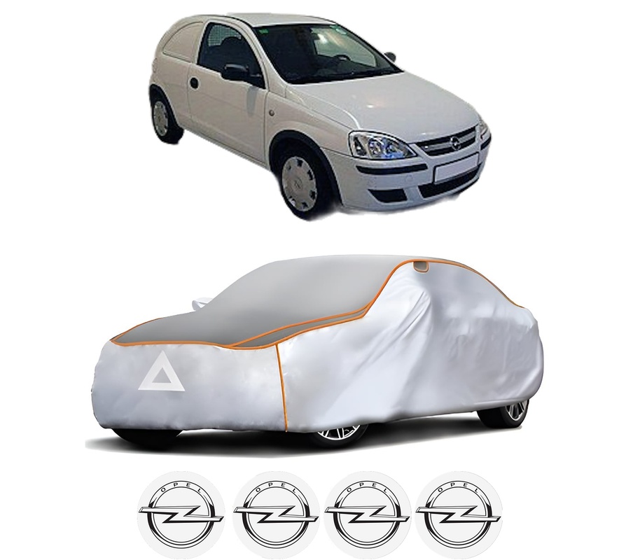 Husa Prelata Antigrindina Auto OPEL CORSA C Hatchback Van (X01) din 2000-2012, Protectie auto contra intemperiilor la grindina, Waterproof, 4x Stickere auto OPEL