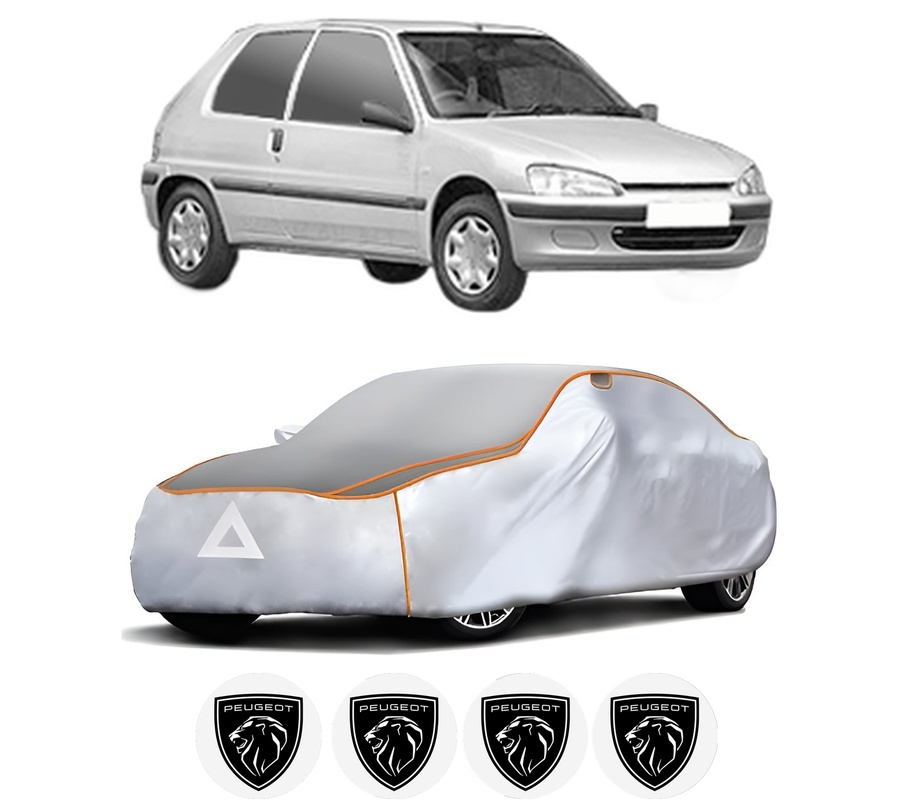 Husa Prelata Antigrindina Auto PEUGEOT 106 II (1A_, 1C_) din 1996-2004, Protectie auto contra intemperiilor la grindina, Waterproof, 4x Stickere auto PEUGEOT