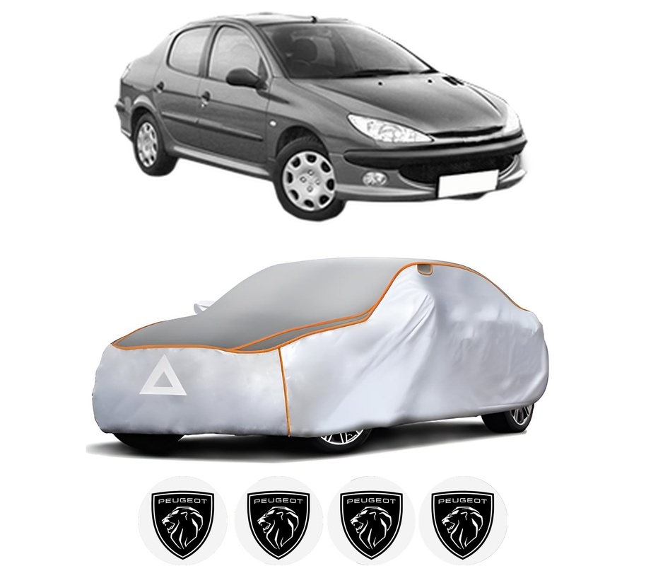 Husa Prelata Antigrindina Auto PEUGEOT 206 Saloon din 2007-2008, Protectie auto contra intemperiilor la grindina, Waterproof, 4x Stickere auto PEUGEOT