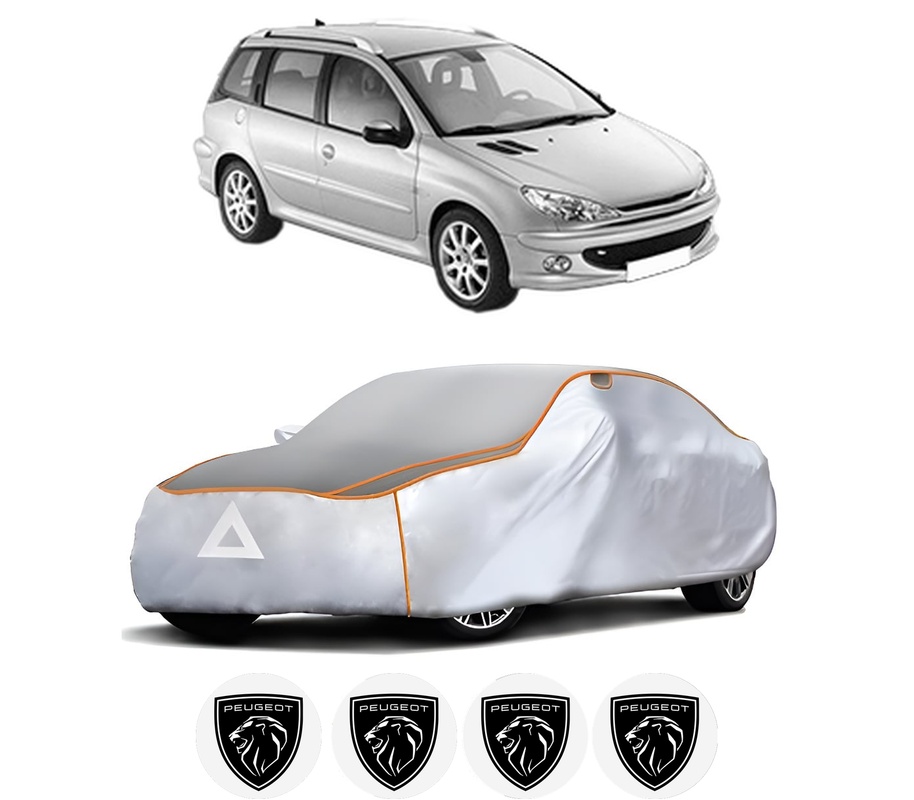 Husa Prelata Antigrindina Auto PEUGEOT 206 SW (2E/K) din 2002-2008, Protectie auto contra intemperiilor la grindina, Waterproof, 4x Stickere auto PEUGEOT
