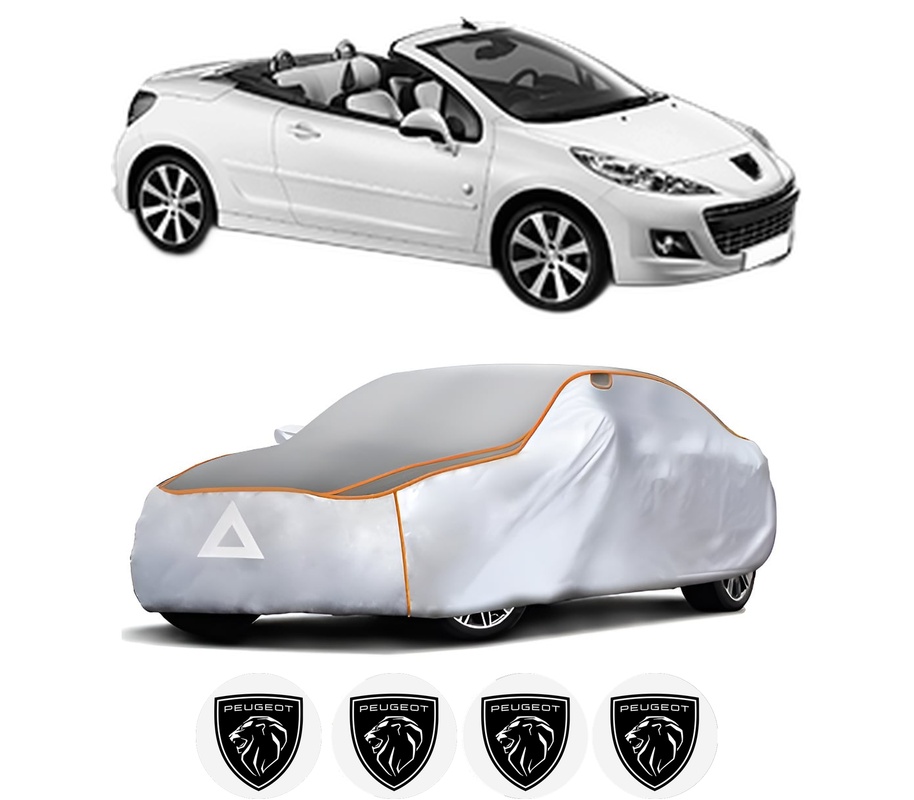 Husa Prelata Antigrindina Auto PEUGEOT 207 CC (WD_) din 2007-2015, Protectie auto contra intemperiilor la grindina, Waterproof, 4x Stickere auto PEUGEOT