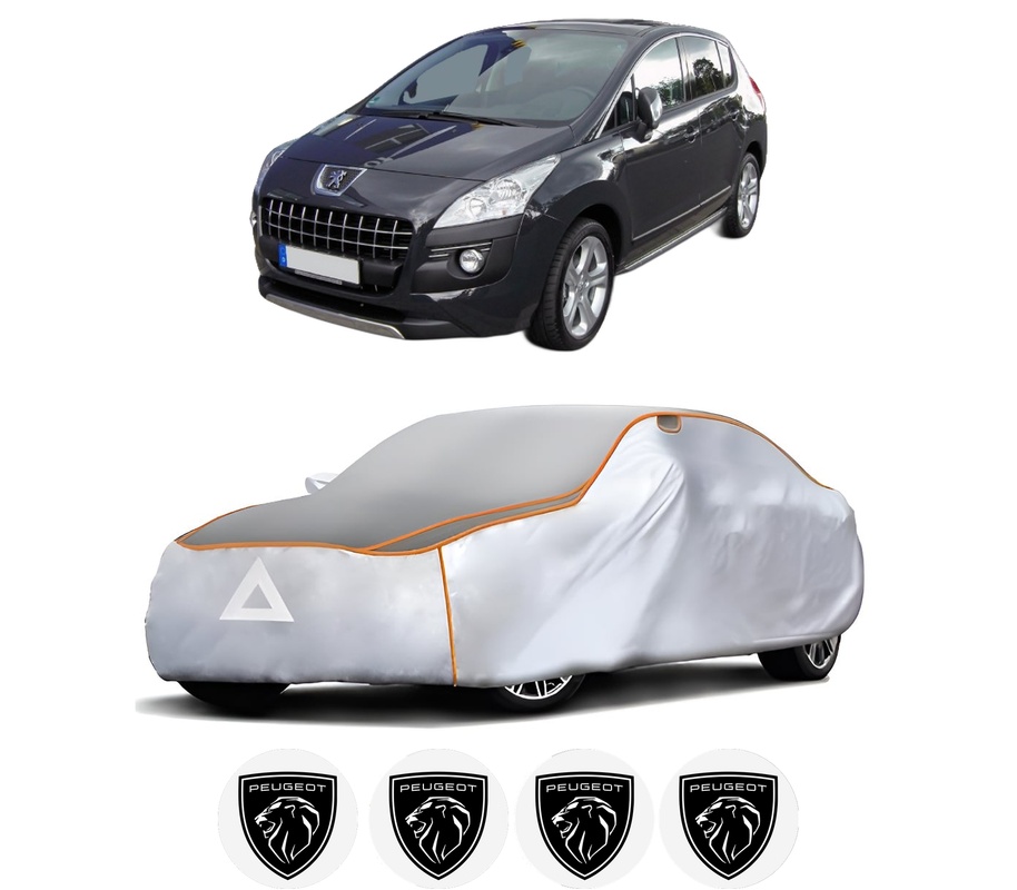 Husa Prelata Antigrindina Auto PEUGEOT 3008 I MPV (0U_) din 2009-2016, Protectie auto contra intemperiilor la grindina, Waterproof, 4x Stickere auto PEUGEOT