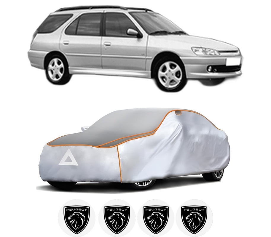 Husa Prelata Antigrindina Auto PEUGEOT 306 Break (7E, N3, N5) din 1997-2002, Protectie auto contra intemperiilor la grindina, Waterproof, 4x Stickere auto PEUGEOT