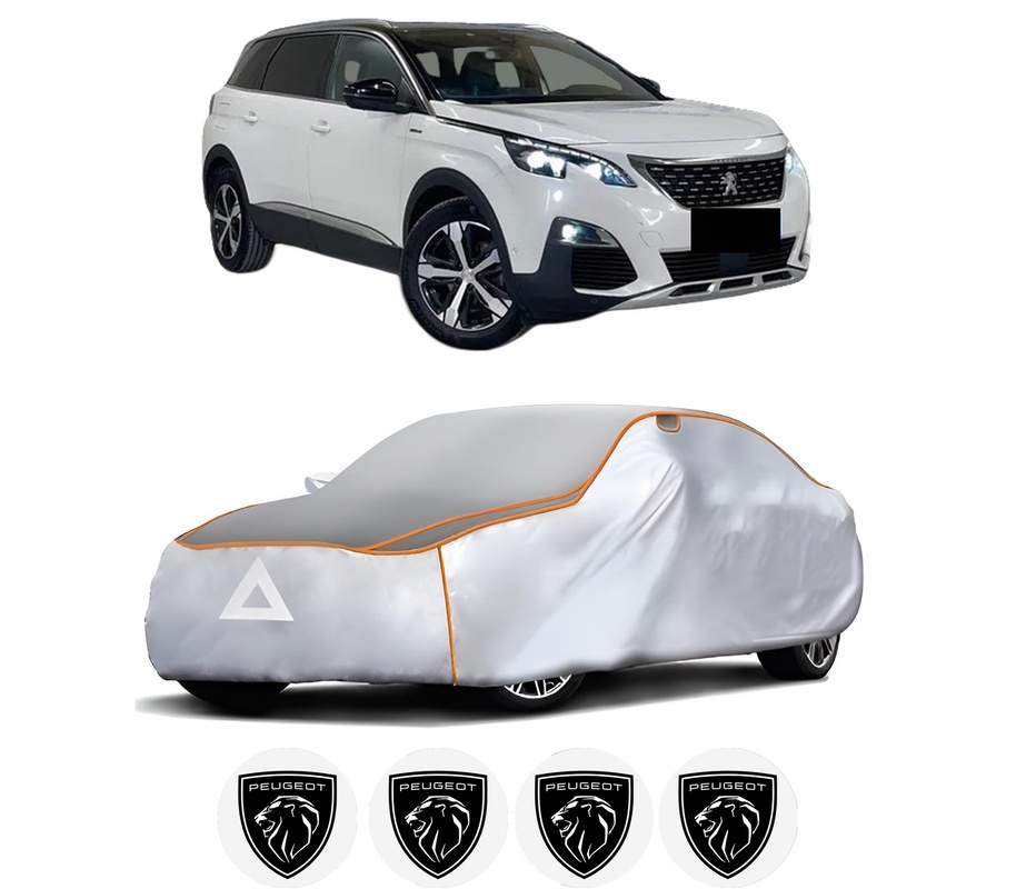 Husa Prelata Antigrindina Auto PEUGEOT 5008 II Van (MC_, MJ_) din 2018, Protectie auto contra intemperiilor la grindina, Waterproof, 4x Stickere auto PEUGEOT