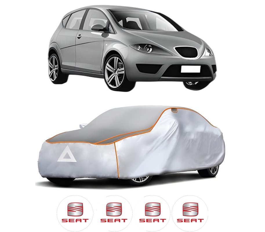 Husa Prelata Antigrindina Auto SEAT ALTEA (5P1) din 2004-2015, Protectie auto contra intemperiilor la grindina, Waterproof, 4x Stickere auto SEAT
