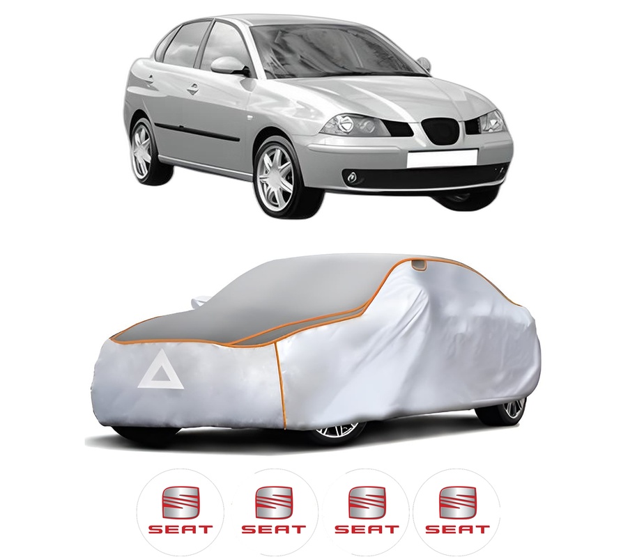 Husa Prelata Antigrindina Auto SEAT CORDOBA (6L2) din 2002-2009, Protectie auto contra intemperiilor la grindina, Waterproof, 4x Stickere auto SEAT