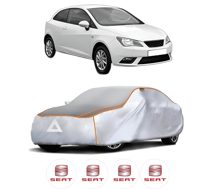 Husa Prelata Antigrindina Auto SEAT IBIZA IV SC (6J1, 6P5) din 2008-2016, Protectie auto contra intemperiilor la grindina, Waterproof, 4x Stickere auto SEAT