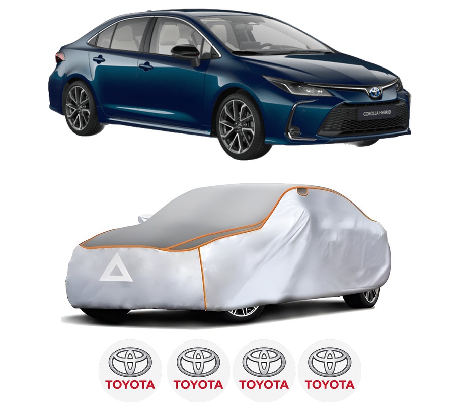 Husa Prelata Antigrindina Auto TOYOTA COROLLA Saloon (_E21_) din 2019-2021, Protectie auto contra intemperiilor la grindina, Waterproof, 4x Stickere auto TOYOTA
