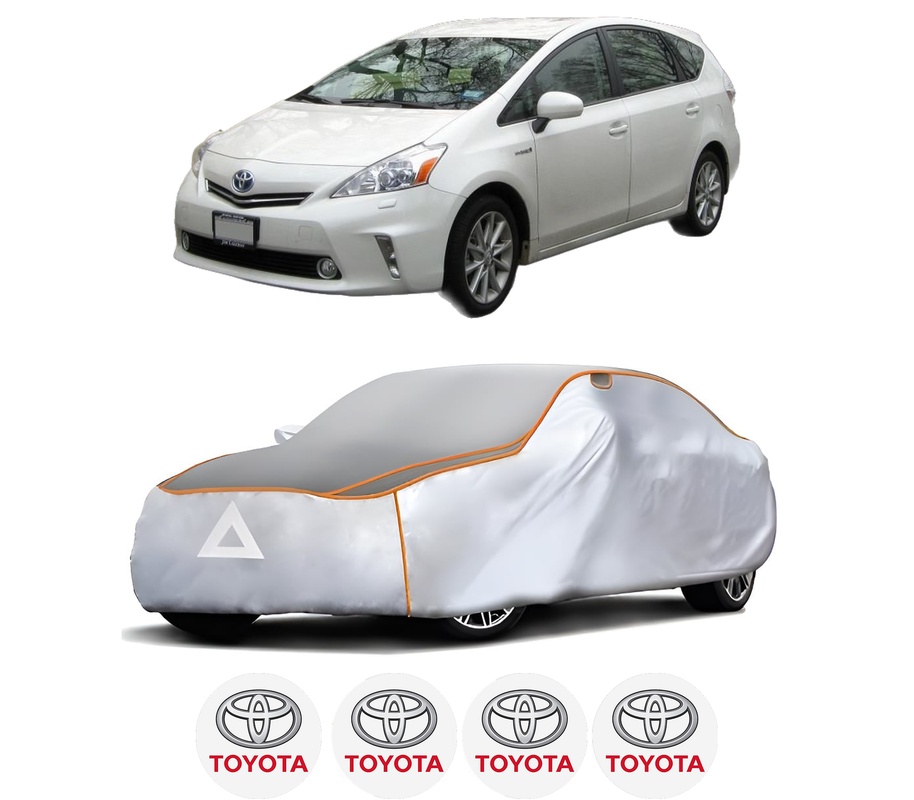 Husa Prelata Antigrindina Auto TOYOTA PRIUS PLUS (_W4_) din 2011, Protectie auto contra intemperiilor la grindina, Waterproof, 4x Stickere auto TOYOTA