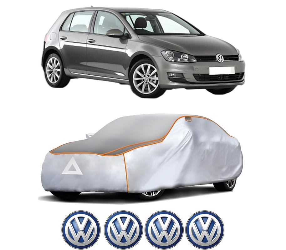 Husa Prelata Antigrindina Auto Volskwagen GOLF VII (5G1, BQ1, BE1, BE2) din 2012-2021, Protectie auto contra intemperiilor la grindina, Waterproof, 4x Stickere auto Volskwagen