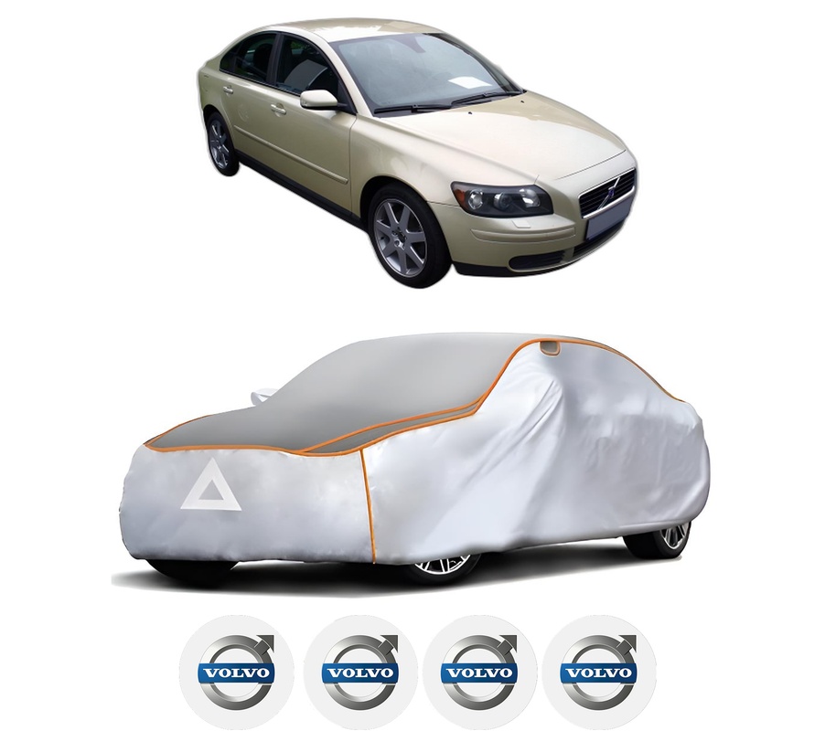 Husa Prelata Antigrindina Auto VOLVO S40 II (544) din 2004-2012, Protectie auto contra intemperiilor la grindina, Waterproof, 4x Stickere auto VOLVO