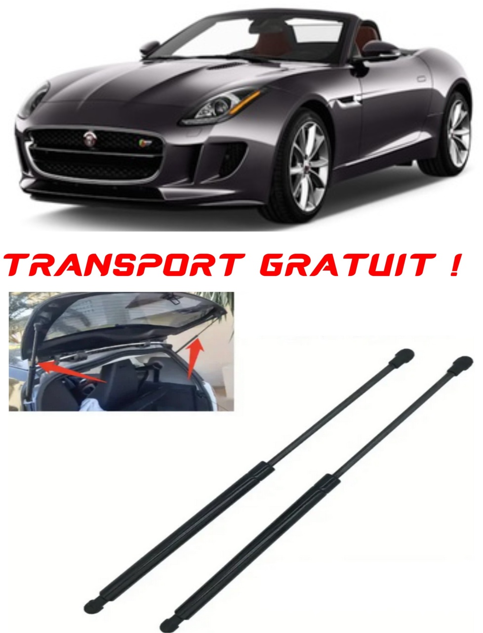 Set 2 amortizoare Haion portbagaj pentru masina Jaguar F-TYPE Convertible (X152)