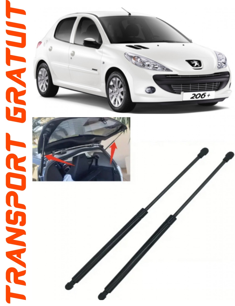 Set 2 amortizoare Haion portbagaj pentru masina Peugeot 207