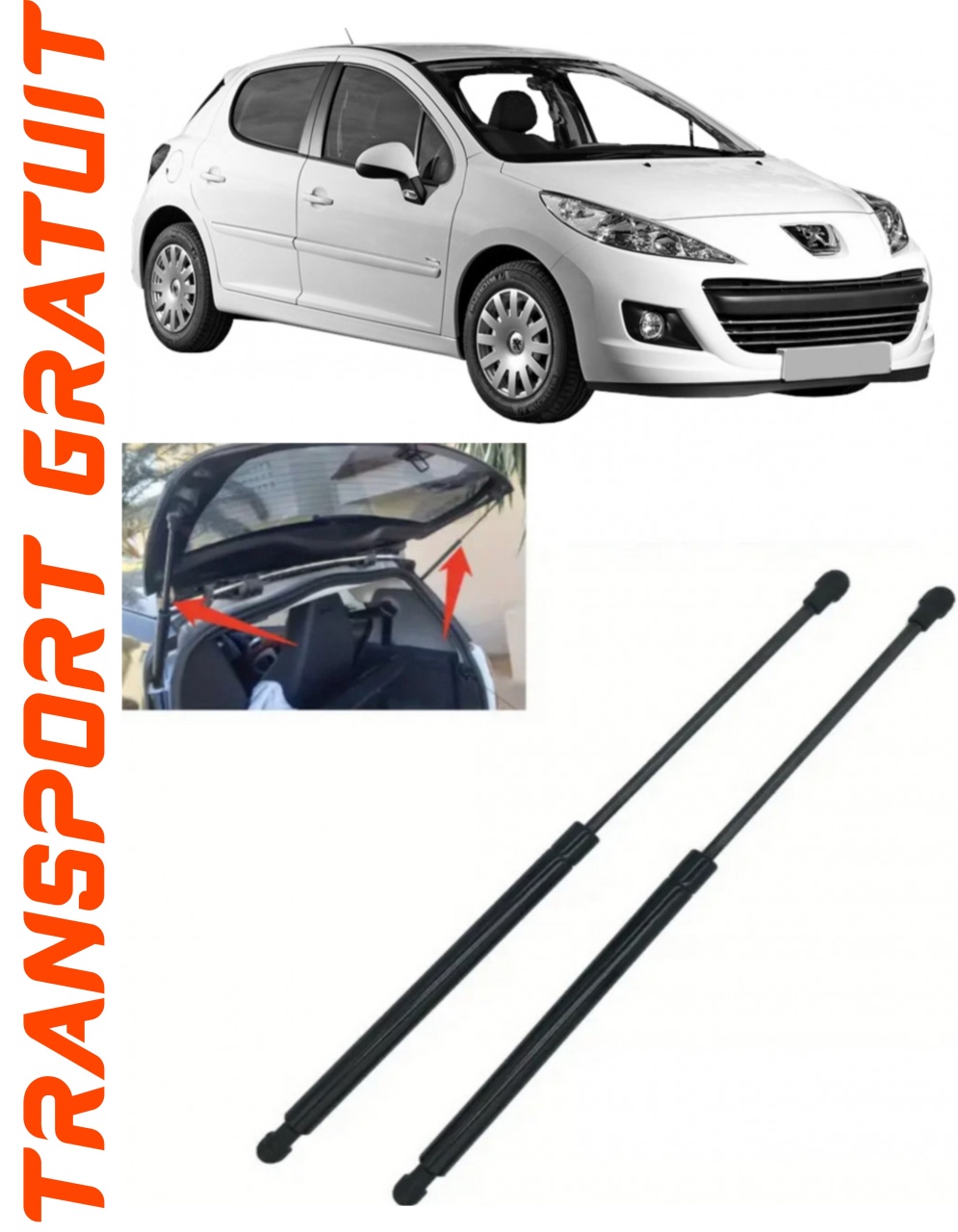 Set 2 amortizoare Haion portbagaj pentru masina Peugeot 207