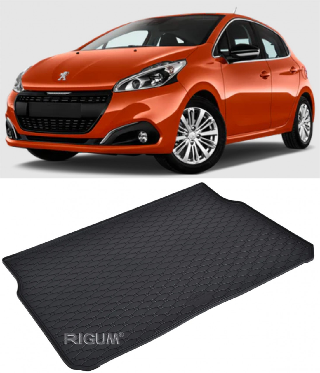 Tavita auto PEUGEOT 208 Hatchback 2012-2019, protectie portbagaj, Cri-Flo, din cauciuc 100%, compatibil cu autoturismul PEUGEOT 208 Hatchback