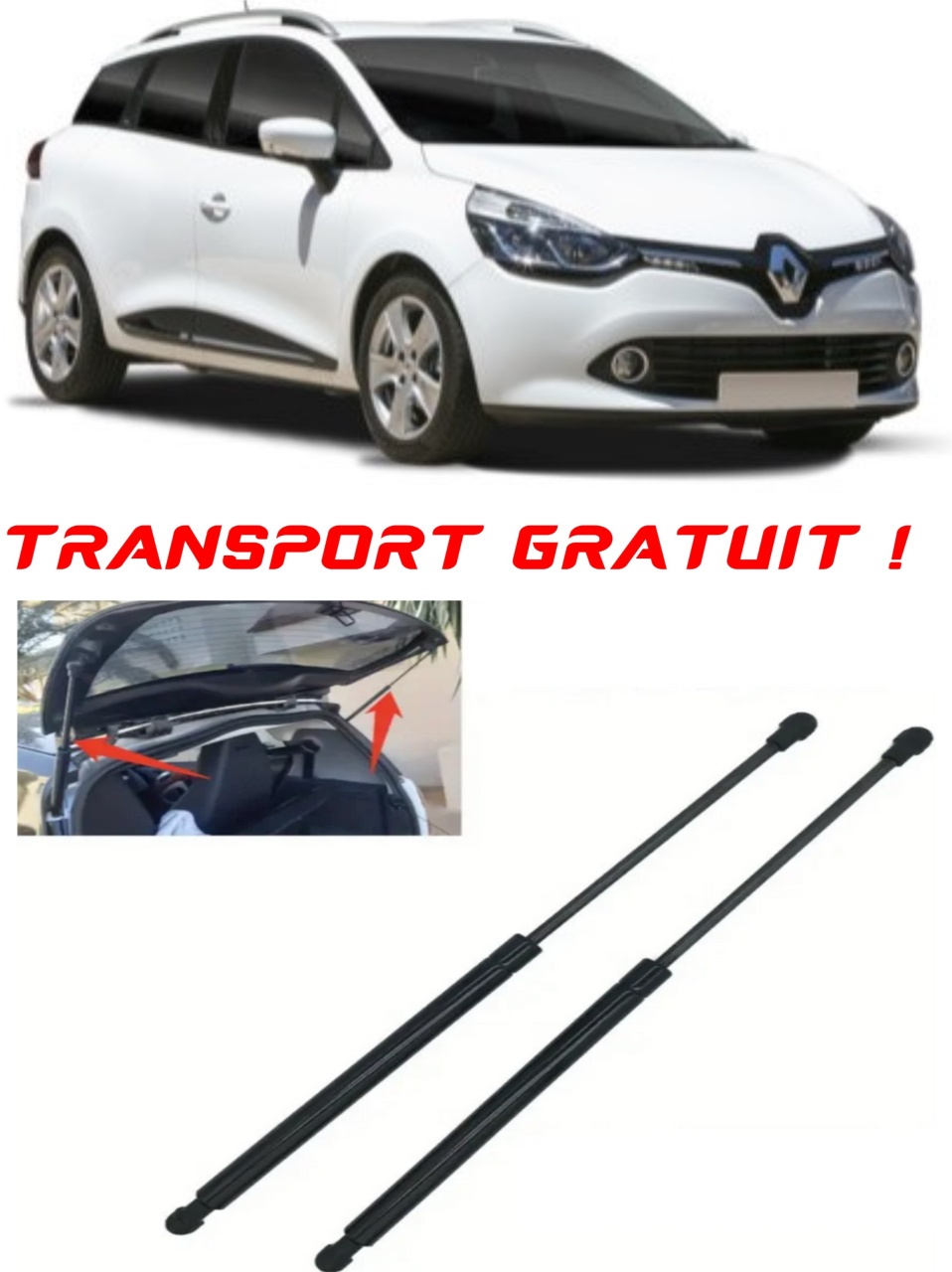 Set 2 amortizoare Haion portbagaj pentru masina Renault CLIO IV Grandtour (KH_)