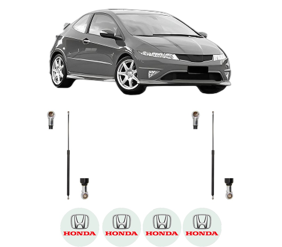 Set amortizoare portbagaj haion pentru HONDA CIVIC VIII Hatchback (FN, FK) din 2005-2012, 2 bucati, MAGNUM TECHNOLOGY, 4 stickere auto HONDA