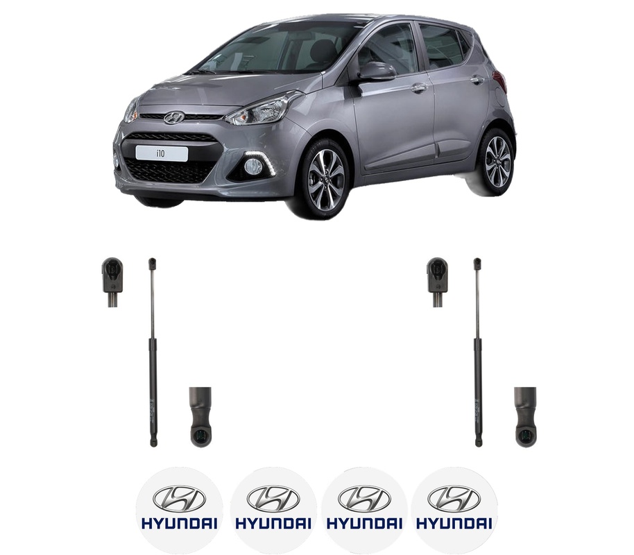 Set amortizoare portbagaj haion pentru HYUNDAI i10 II (BA, IA) din 2013-2019, 2 bucati, KROSNO, 4 stickere auto HYUNDAI