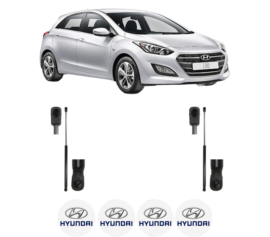 Set amortizoare portbagaj haion pentru HYUNDAI i30 (GD) din 2011-2016, 2 bucati, MAGNUM TECHNOLOGY, 4 stickere auto HYUNDAI