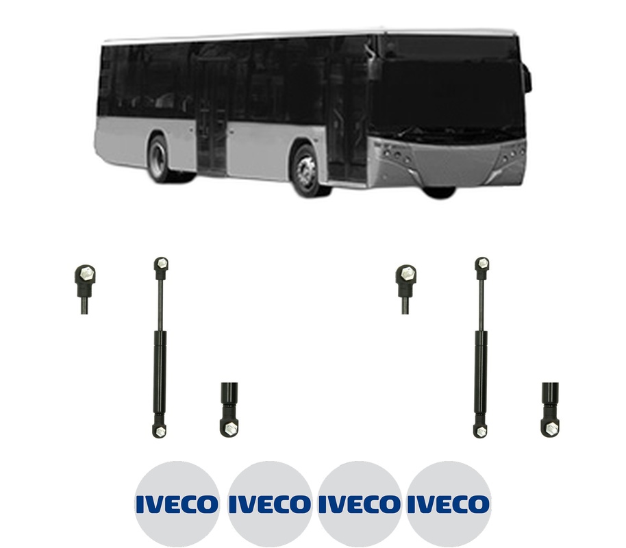 Set amortizoare portbagaj haion pentru IVECO CITYCLASS din 1997-1997, 2 bucati, MAGNUM TECHNOLOGY, 4 stickere auto IVECO