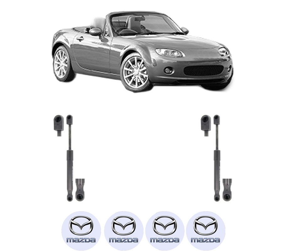 Set amortizoare portbagaj haion pentru MAZDA MX-5 III (NC) din 2005-2014, 2 bucati, KROSNO, 4 stickere auto MAZDA