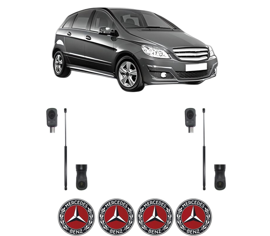 Set amortizoare portbagaj haion pentru MERCEDES-BENZ B-CLASS Sports Tourer (W245) din 2005-2011, 2 bucati, MAGNUM TECHNOLOGY, 4 stickere auto MERCEDES-BENZ