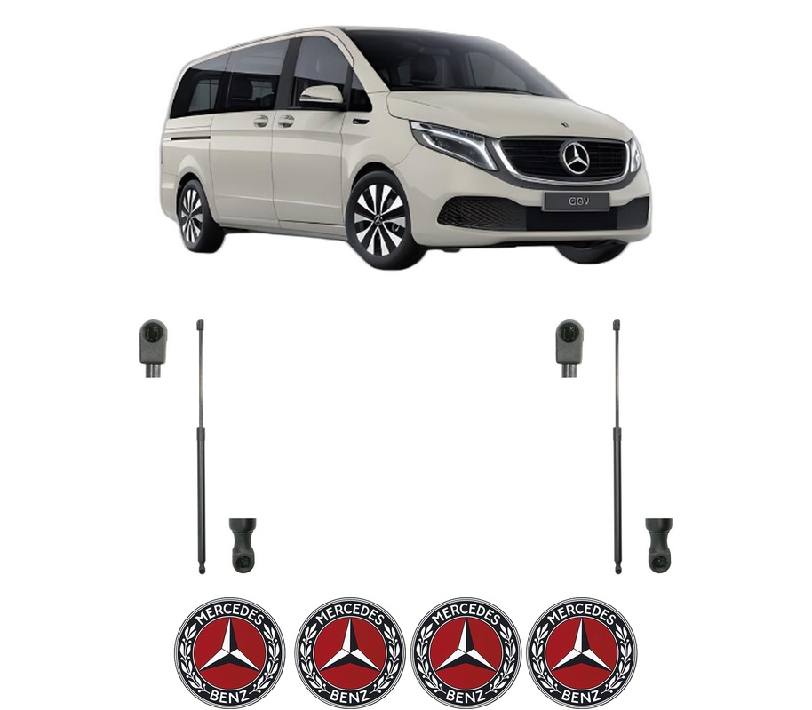Set amortizoare portbagaj haion pentru MERCEDES-BENZ EQV (W447) din 2020-2021, 2 bucati, KROSNO, 4 stickere auto MERCEDES-BENZ