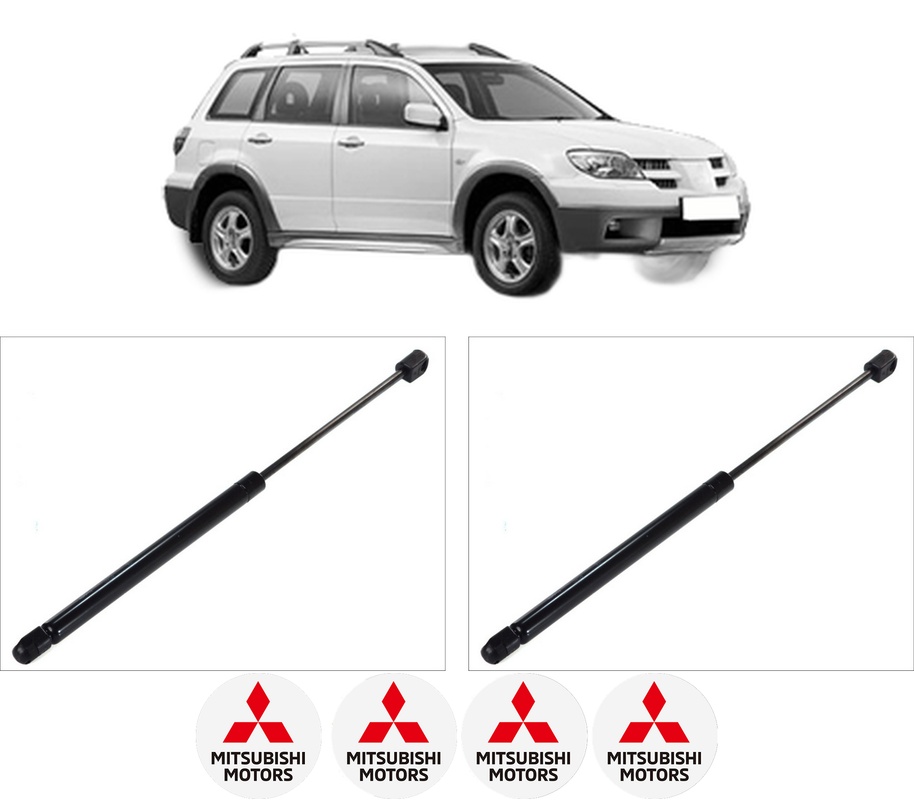 Set amortizoare portbagaj haion pentru MITSUBISHI OUTLANDER I (CU_W) din 2003-2006, 2 bucati, KROSNO, 4 stickere auto MITSUBISHI