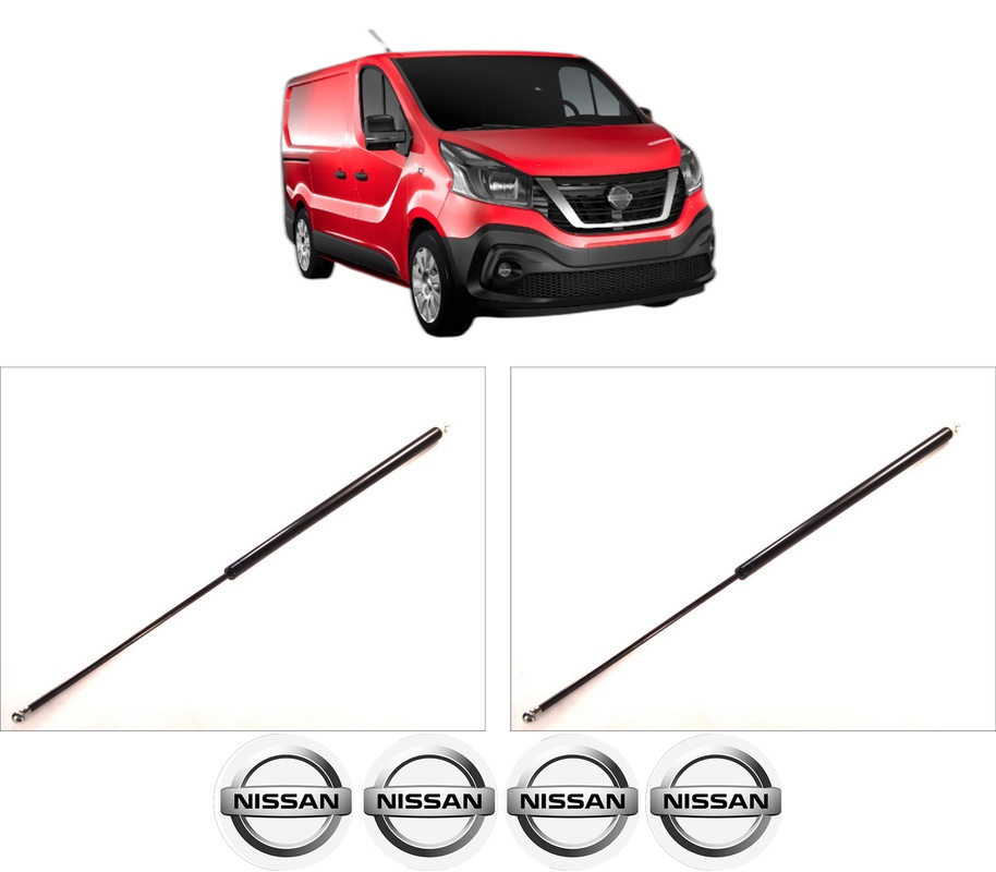 Set amortizoare portbagaj haion pentru NISSAN NV300 Van (X82) din 2016-2016, 2 bucati, KROSNO, 4 stickere auto NISSAN