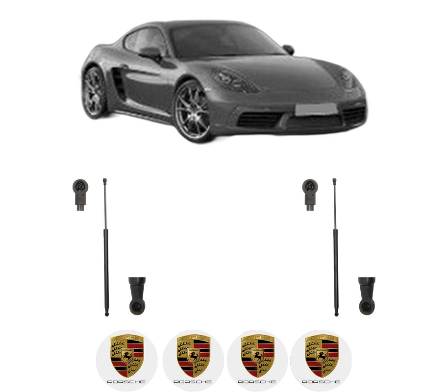 Set amortizoare portbagaj haion pentru PORSCHE 718 CAYMAN (982) din 2016-2017, 2 bucati, KROSNO, 4 stickere auto PORSCHE