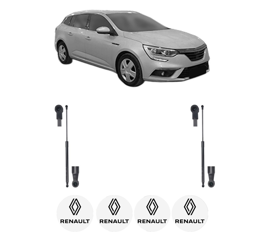 Set amortizoare portbagaj haion pentru RENAULT MEGANE IV Grandtour (K9A/M/N_) din 2016-2021, 2 bucati, KROSNO, 4 stickere auto RENAULT