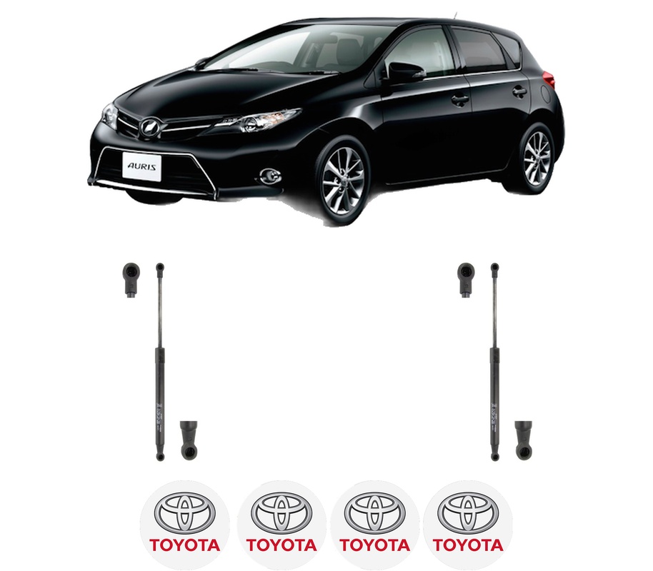 Set amortizoare portbagaj haion pentru TOYOTA AURIS (_E18_) din 2012-2018, 2 bucati, KROSNO, 4 stickere auto TOYOTA