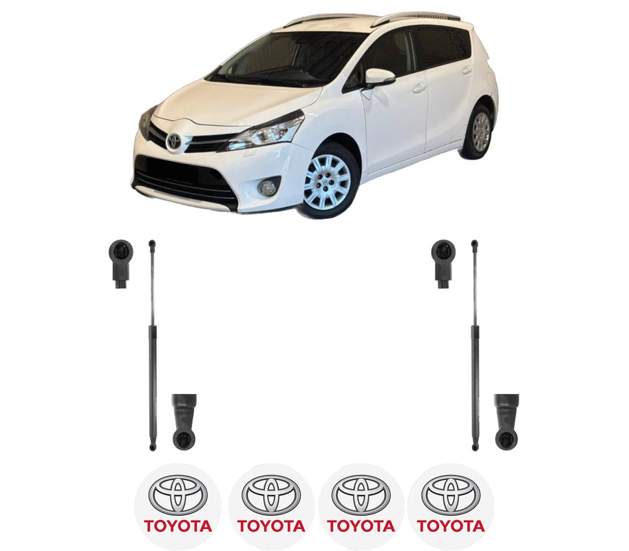 Set amortizoare portbagaj haion pentru TOYOTA VERSO (_R2_) din 2009-2018, 2 bucati, KROSNO, 4 stickere auto TOYOTA