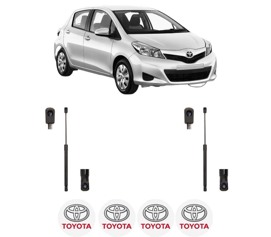 Set amortizoare portbagaj haion pentru TOYOTA YARIS (_P13_) din 2010-2020, 2 bucati, MAGNUM TECHNOLOGY, 4 stickere auto TOYOTA