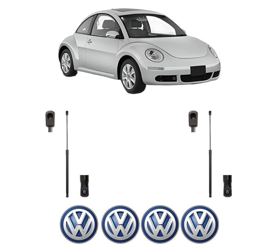 Set amortizoare portbagaj haion pentru VW NEW BEETLE (9C1, 1C1) din 1998-2010, 2 bucati, MAGNUM TECHNOLOGY, 4 stickere auto VW