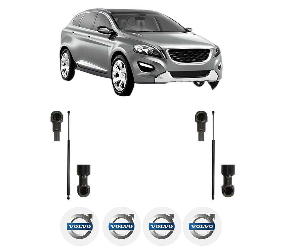 Set amortizoare portbagaj haion pentru VOLVO XC60 I SUV (156) din 2008-2017, 2 bucati, MAGNUM TECHNOLOGY, 4 stickere auto VOLVO