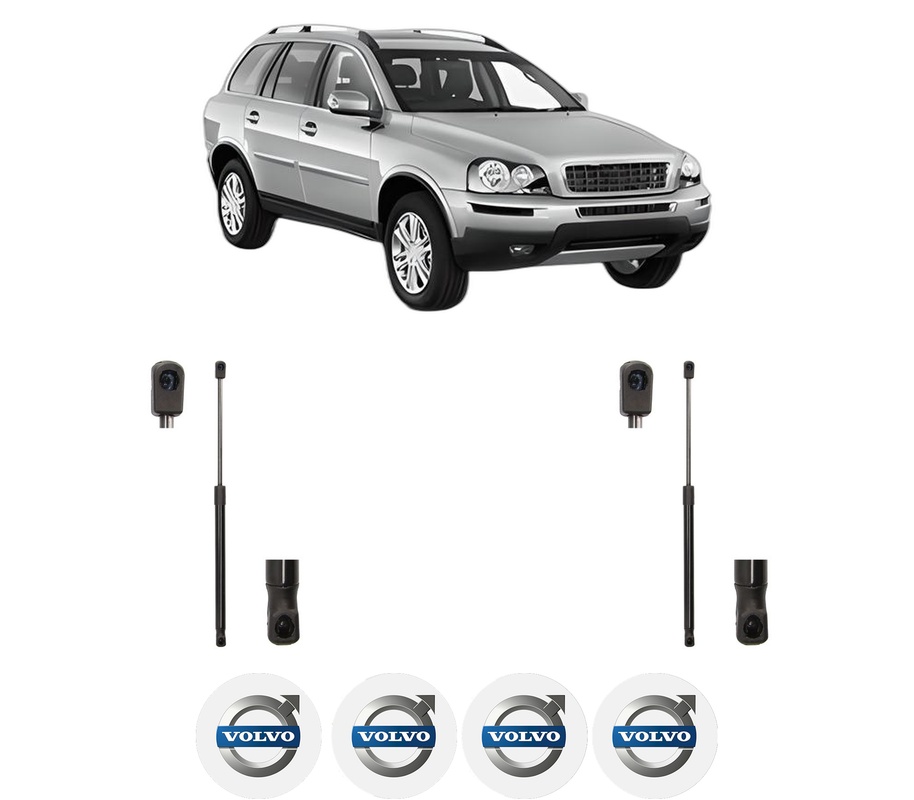 Set amortizoare portbagaj haion pentru VOLVO XC90 I (275) din 2002-2014, 2 bucati, MAGNUM TECHNOLOGY, 4 stickere auto VOLVO