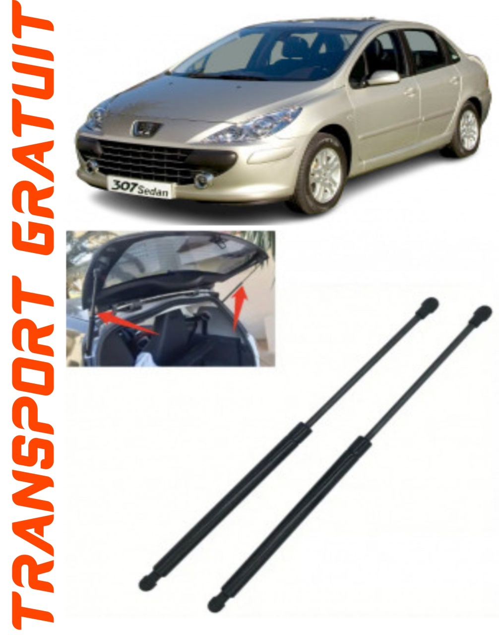 Set 2 amortizoare Haion portbagaj pentru masina Peugeot 307