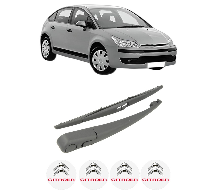 Set brat stergator spate cu lamela pentru CITROEN C4 I (LC_) din 2004-2011, pentru spate, din cauciuc siliconat rezistent, Cri-Flo, 4 stickere auto CITROEN