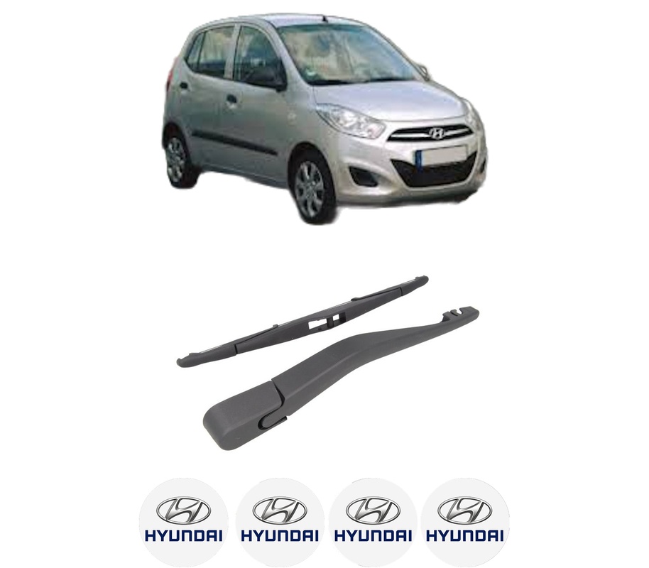 Set brat stergator spate cu lamela pentru HYUNDAI i10 I (PA) din 2008-2013, pentru spate, din cauciuc siliconat rezistent, Cri-Flo, 4 stickere auto HYUNDAI