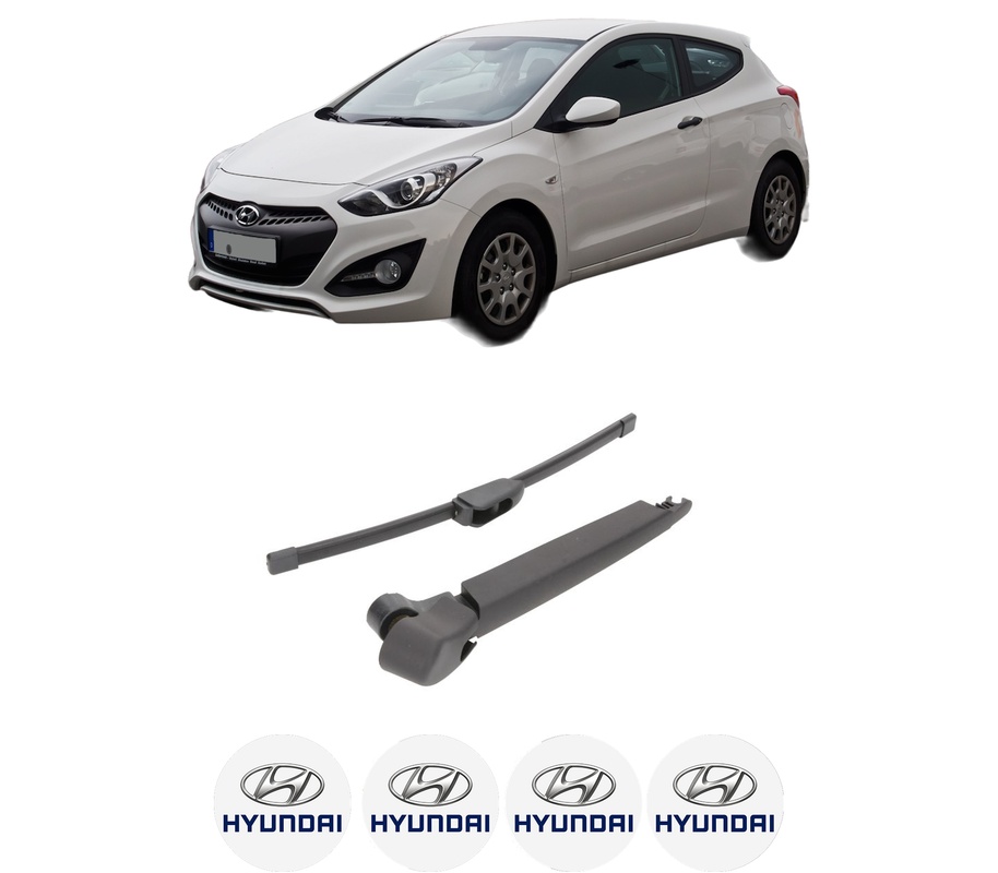 Set brat stergator spate cu lamela pentru HYUNDAI i30 Coupe din 2013-2017, pentru spate, din cauciuc siliconat rezistent, Cri-Flo, 4 stickere auto HYUNDAI