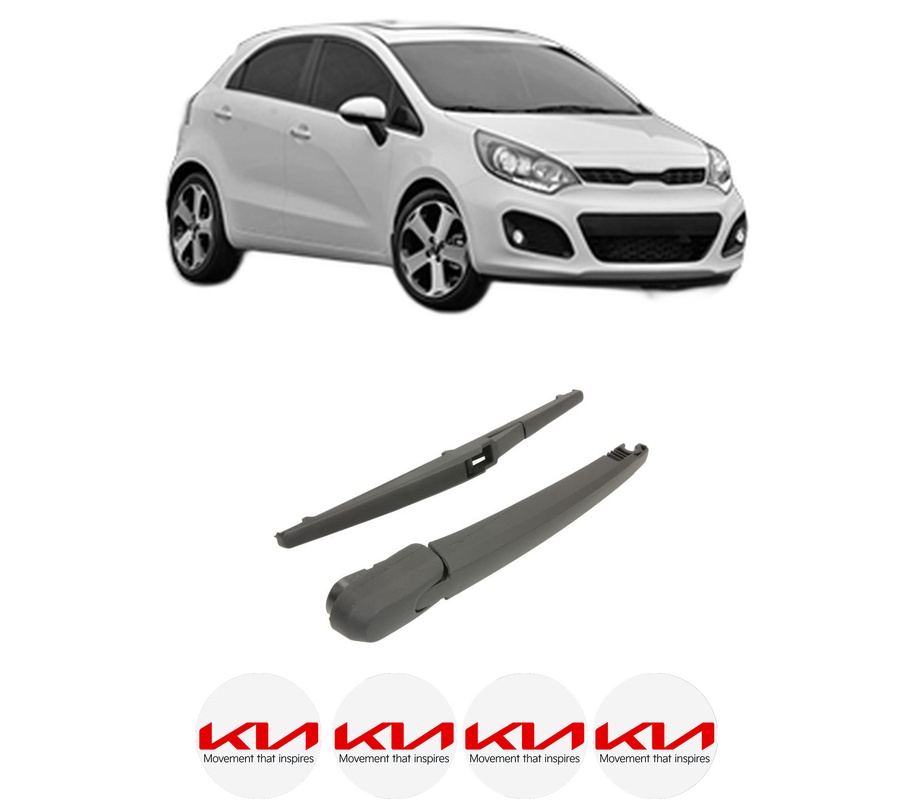 Set brat stergator spate cu lamela pentru KIA RIO III (UB) din 2011-2017, pentru spate, din cauciuc siliconat rezistent, Cri-Flo, 4 stickere auto KIA