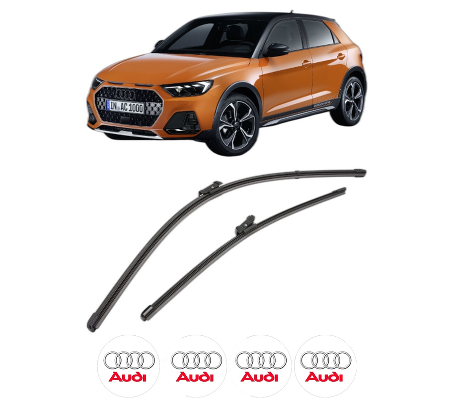 Set stergatoare auto AUDI A1 City Carver (GBH) din 2019-2022, pentru parbriz auto, 2 bucati, Valeo Silencio Xtrm, din cauciuc siliconat rezistent, 4 Stickere Auto AUDI
