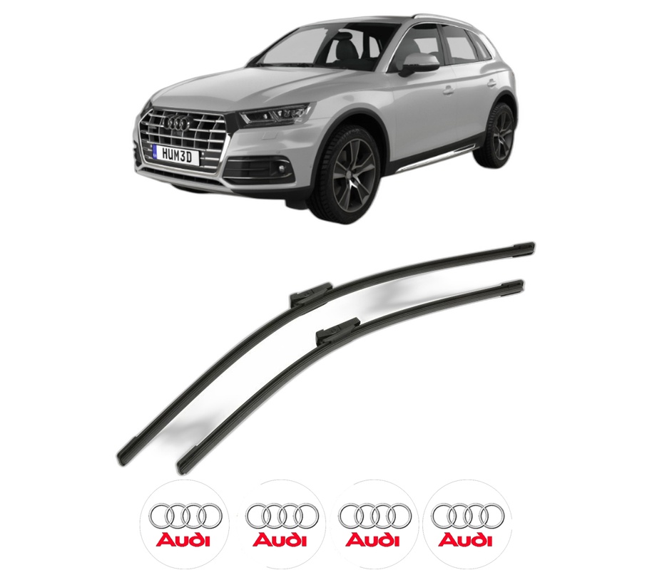 Set stergatoare auto AUDI Q5 (FYB, FYG) din 2016-2021, pentru parbriz auto, 2 bucati, Bosch Aerotwin, din cauciuc siliconat rezistent, 4 Stickere Auto AUDI